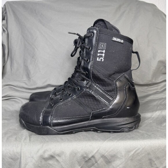 5.11 Tactical A/T 8 Zip Boots Mens Size 11 Black Waterproof Side Zip Combat EUC main image 5